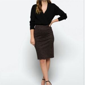 ❤️ NWT! LIVERPOOL JEANS COMPANY REESE PONTE LEOPARD PRINT PENCIL SKIRT, 20W
